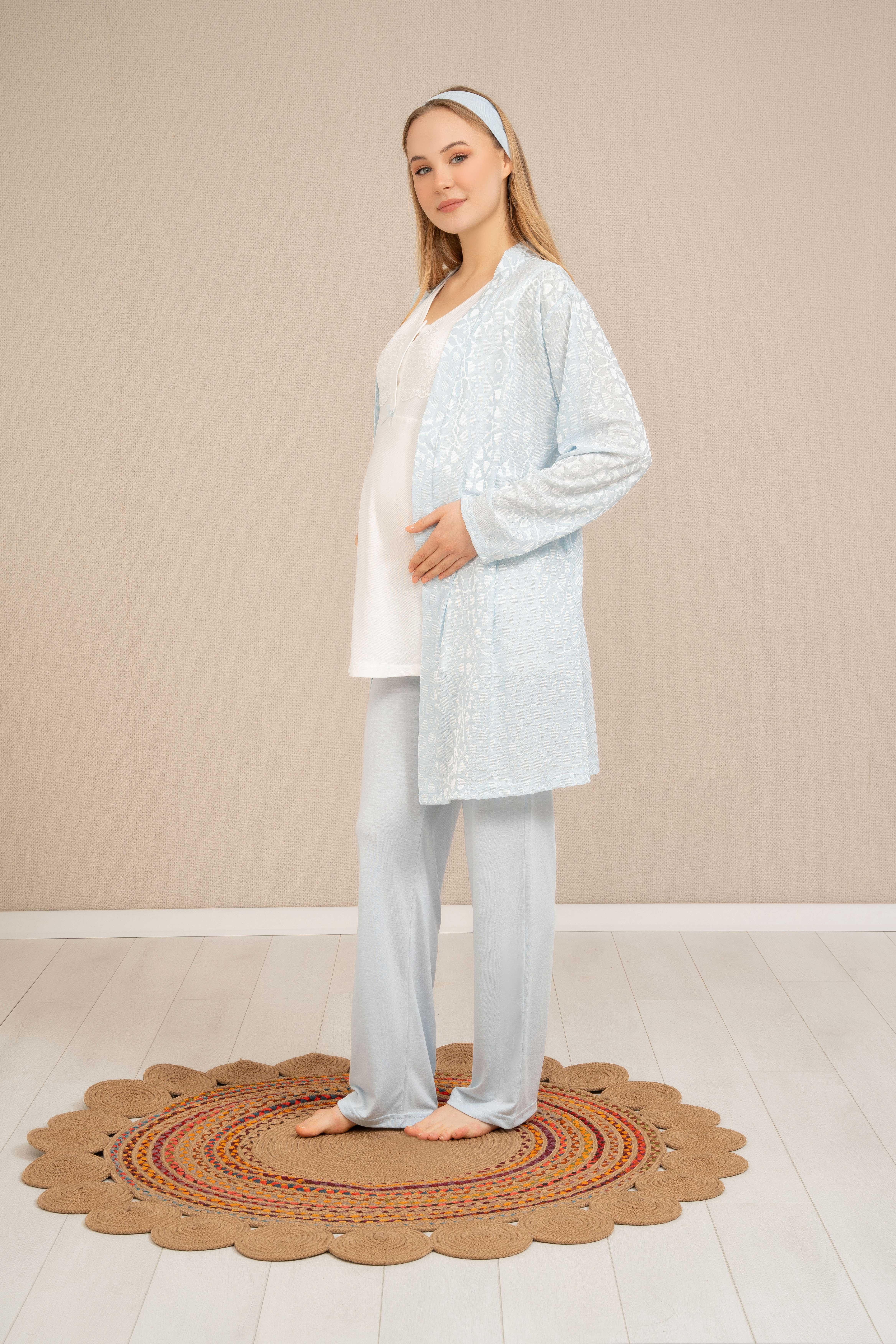 Baha 4509 Lohusa 3'lü Pijama Takım