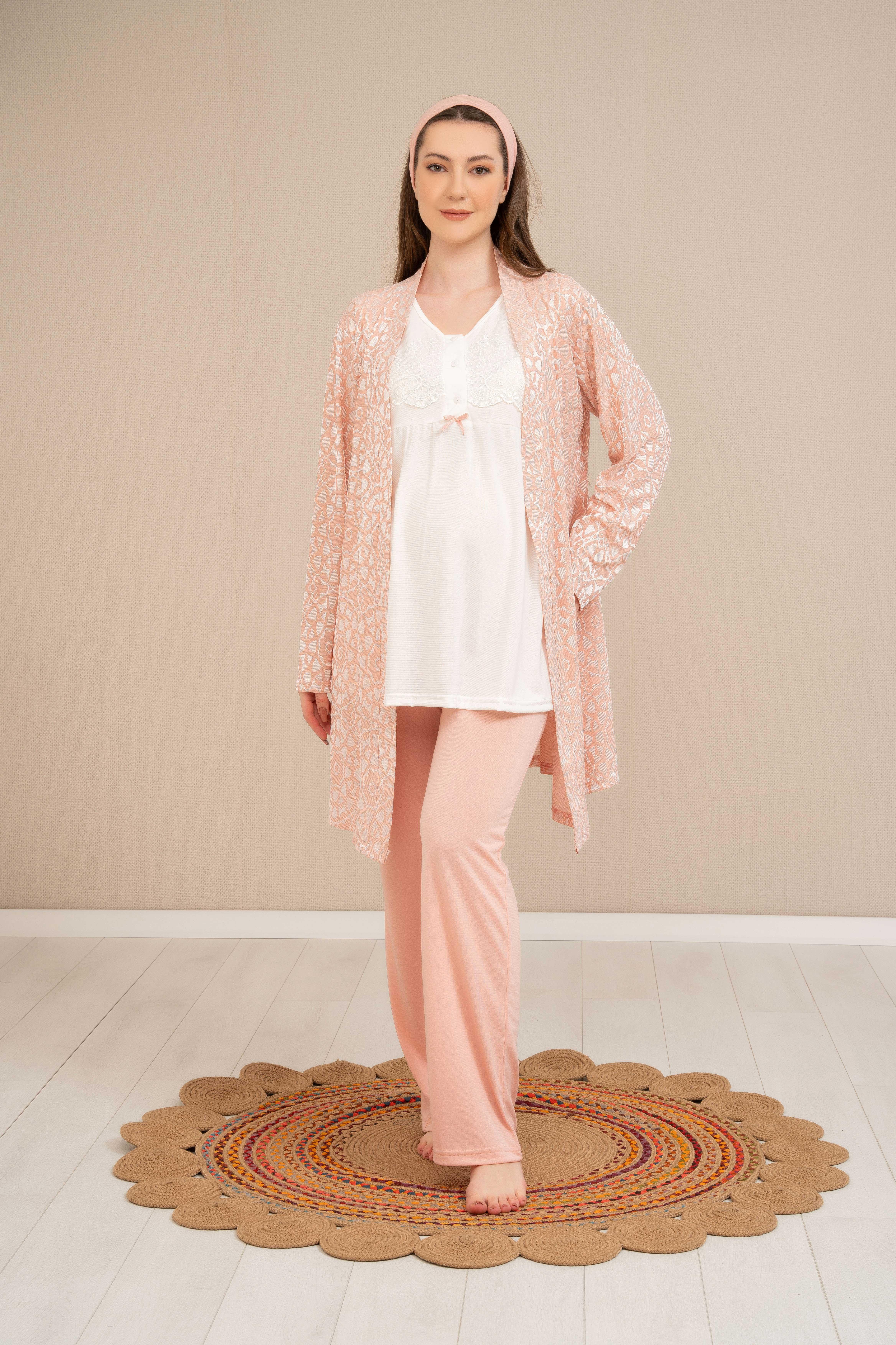 Baha 4509 Lohusa 3'lü Pijama Takım