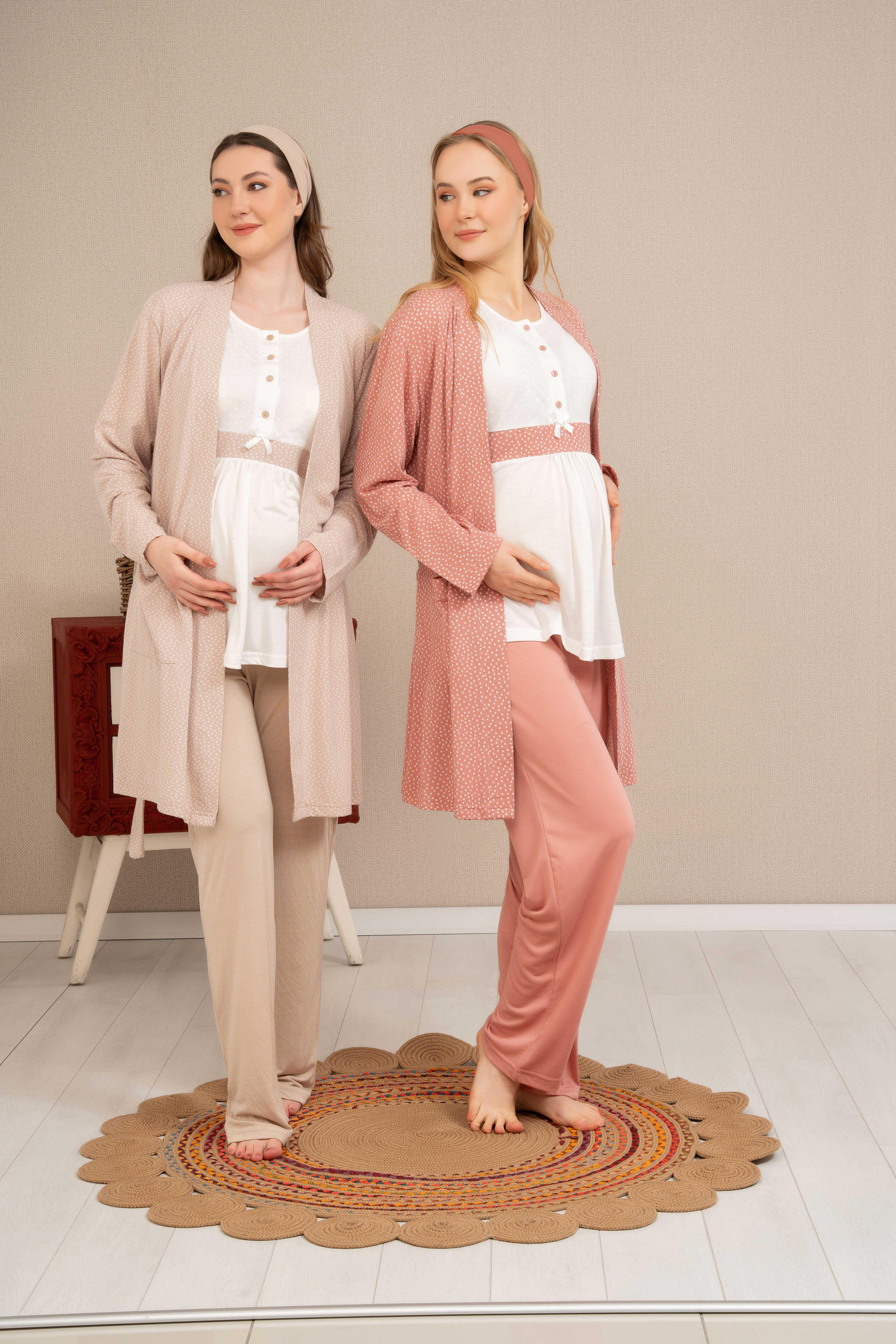 Baha 4511 Lohusa 3'lü Pijama Takım