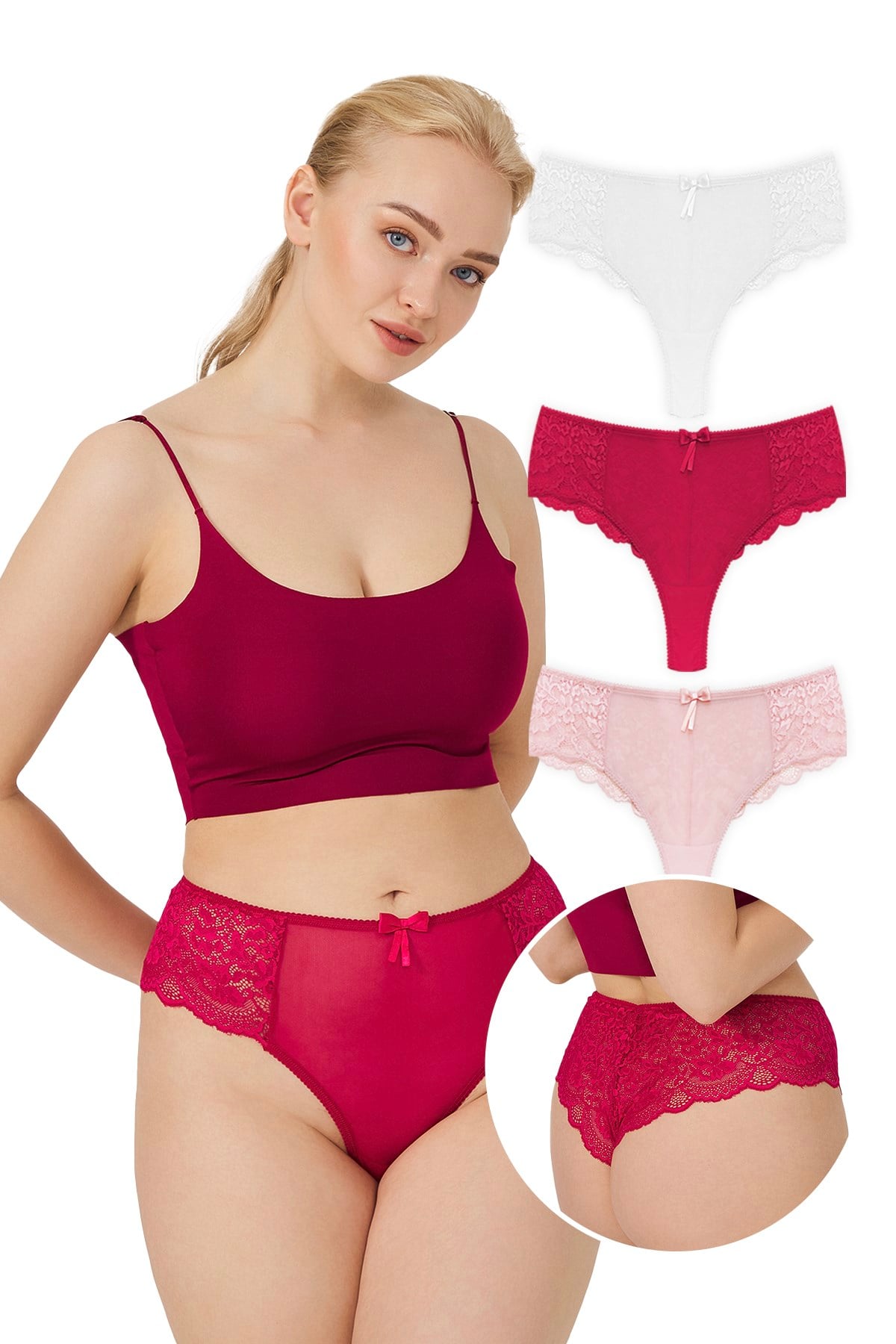 Cottonhıll 6005 Kadın Dantelli Brezilyan Külot