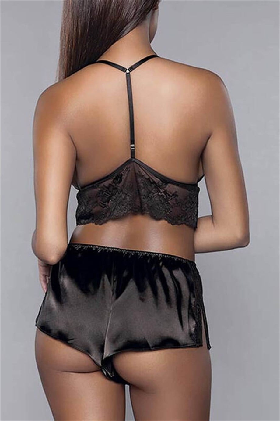 For Dreams 8308 Saten Bralet Sütyen Şort Takım
