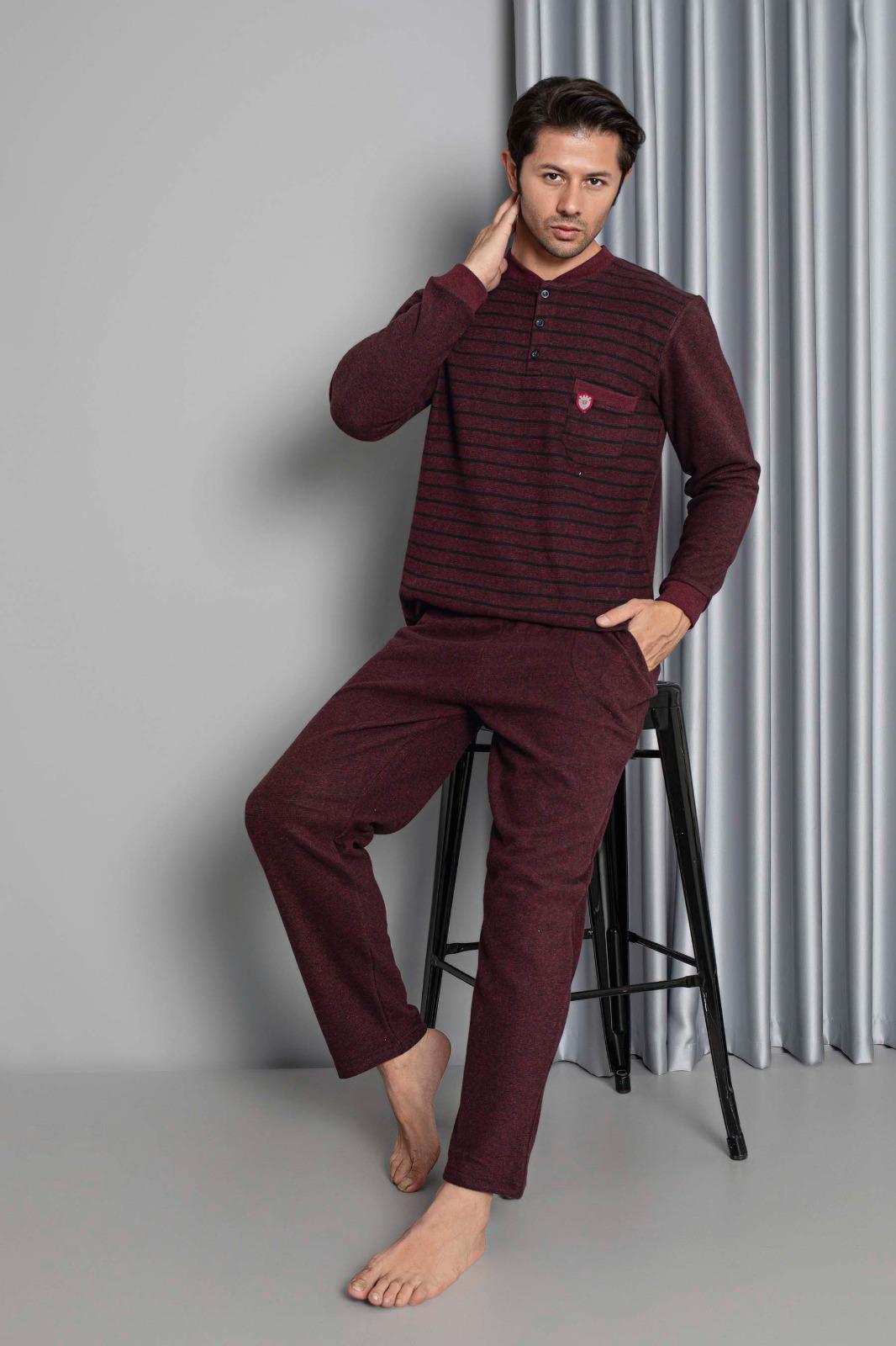 Guava 3168 Erkek Şardonlu Uzun Kol Pijama Takımı