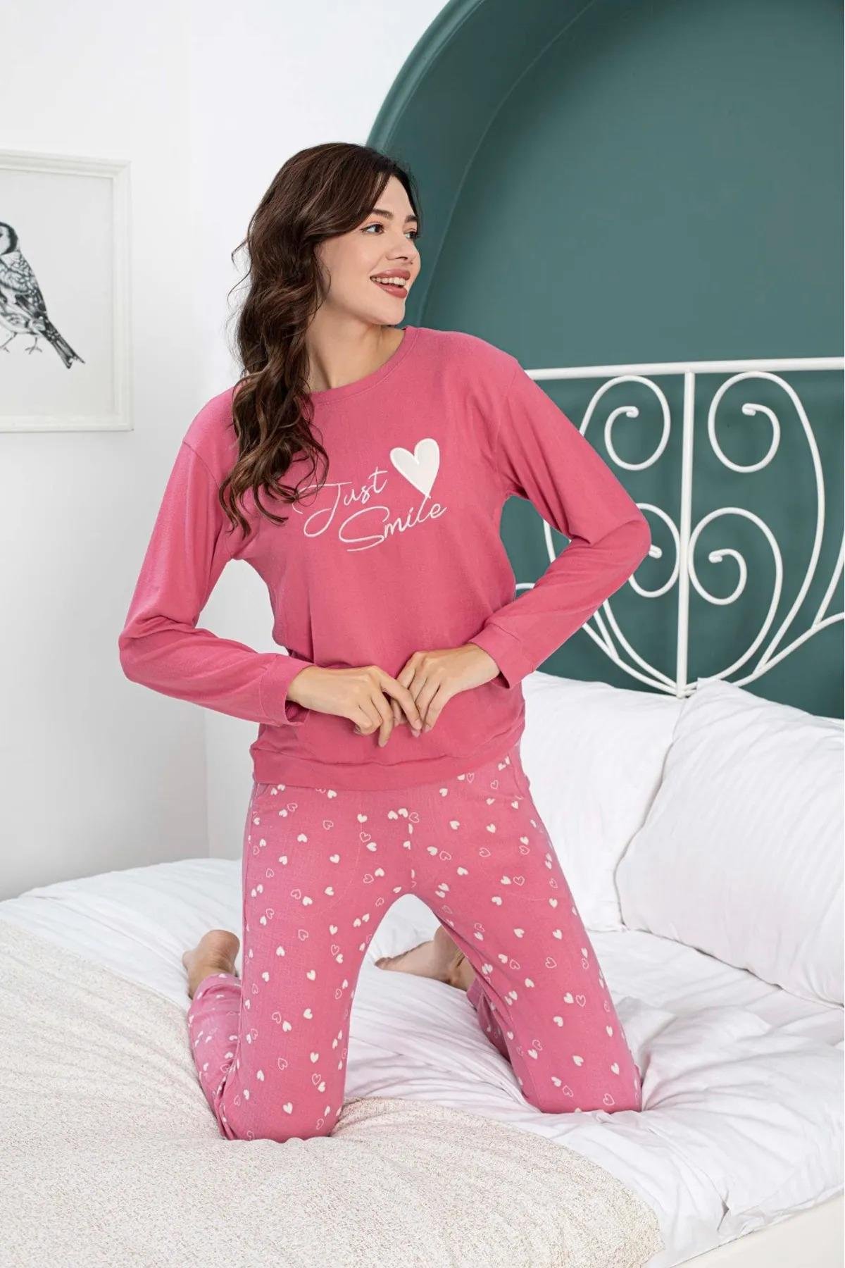 Guava 4220 Kadın Termal Uzun Kollu Pijama Takımı