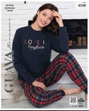 Guava 4248 Kadın 2 İplik Uzun Kollu Pijama Takımı