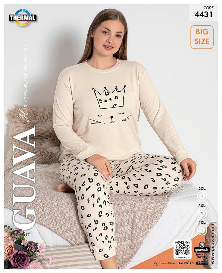 Guava 4431 Kadın B.B. Termal Uzun Kollu Pijama Takımı
