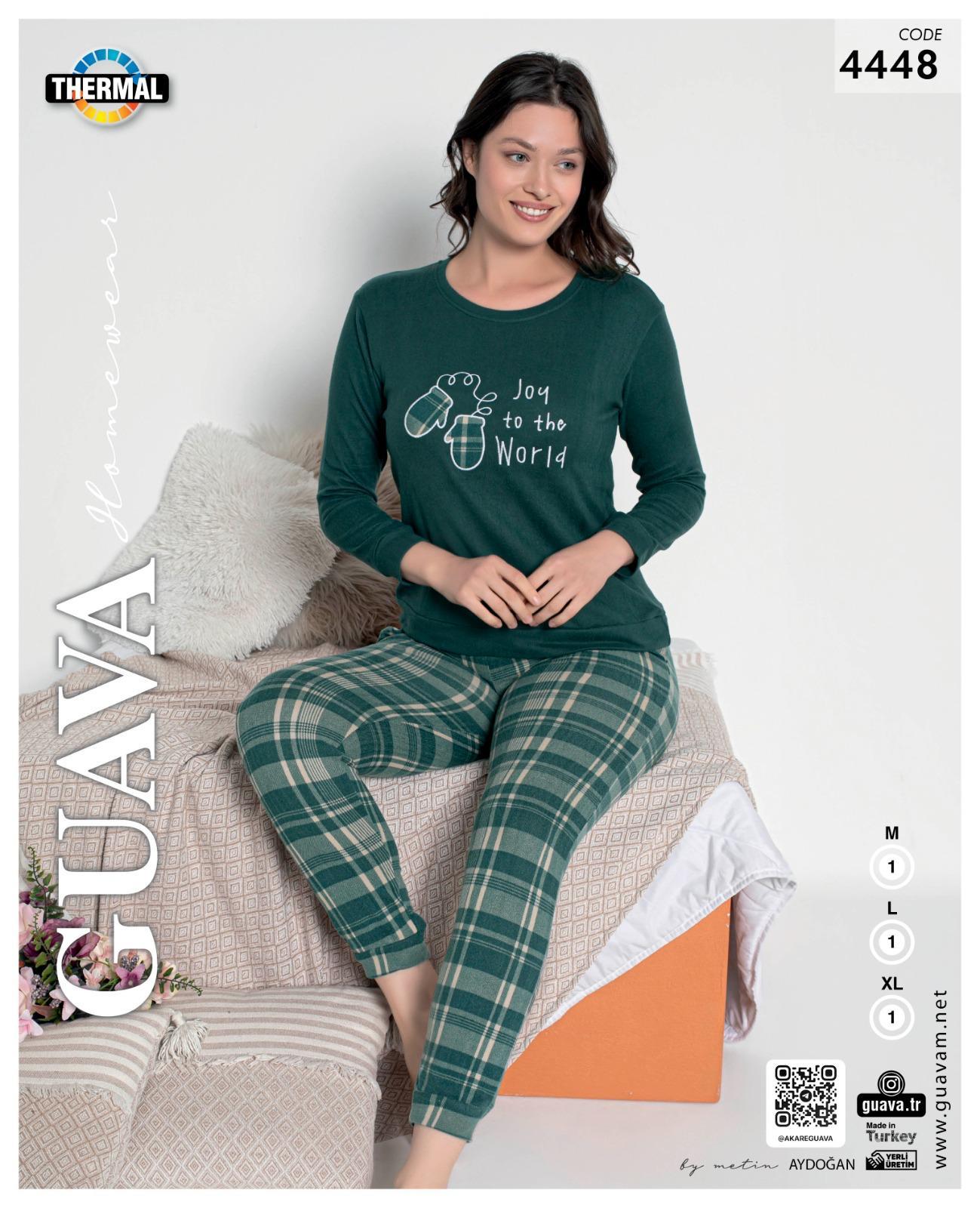 Guava 4448 Kadın Termal Uzun Kollu Pijama Takımı