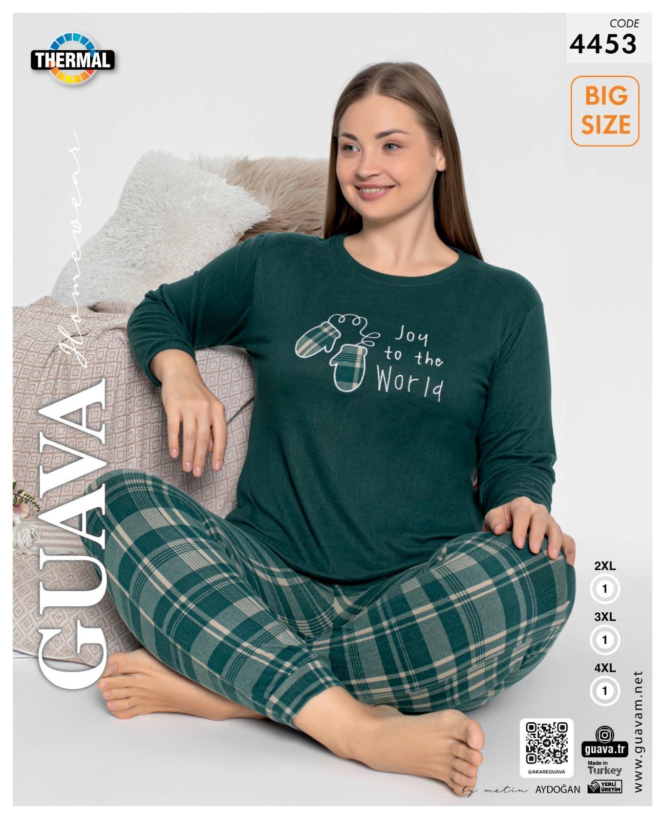 Guava 4453 Kadın B.B. Termal Uzun Kollu Pijama Takımı