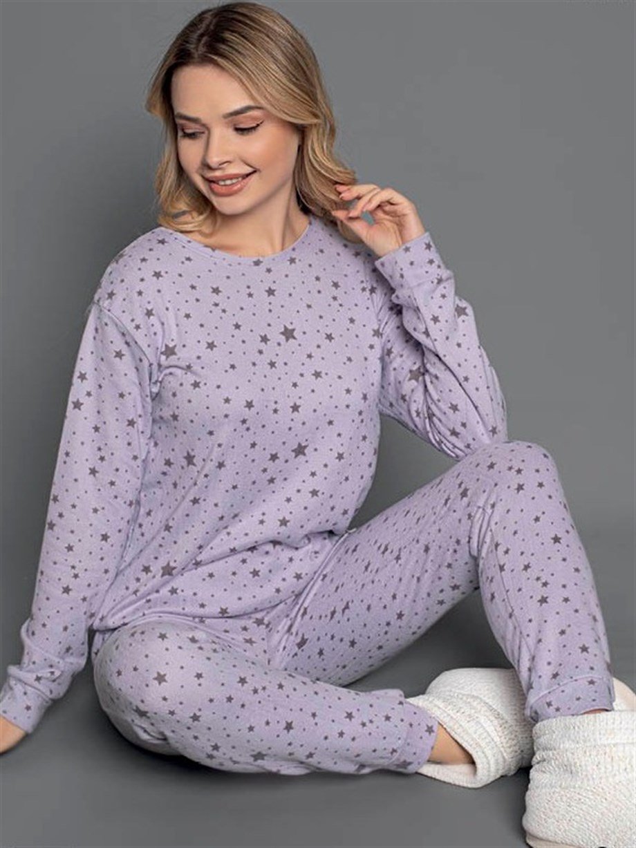 Guava Kadın Lila Termal Uzun Kollu Pijama Takımı 14119