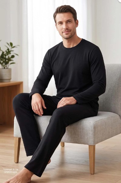 Jiber 15363 Erkek Uzun Kol Pijama Takımı