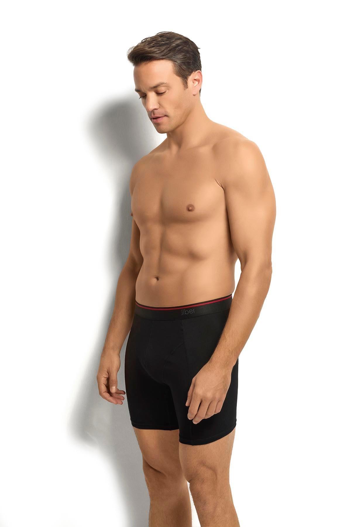 Jiber 268 Erkek Likralı Uzun Boxer (3'lü Paket)
