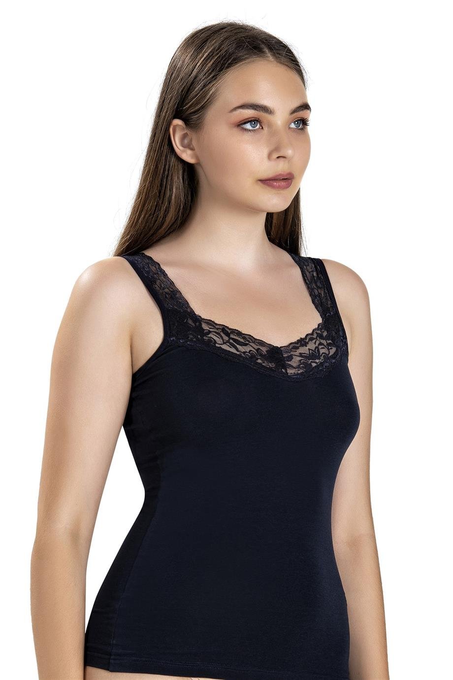 Jiber 522 Kadın Dantelli Geniş Askılı Atlet