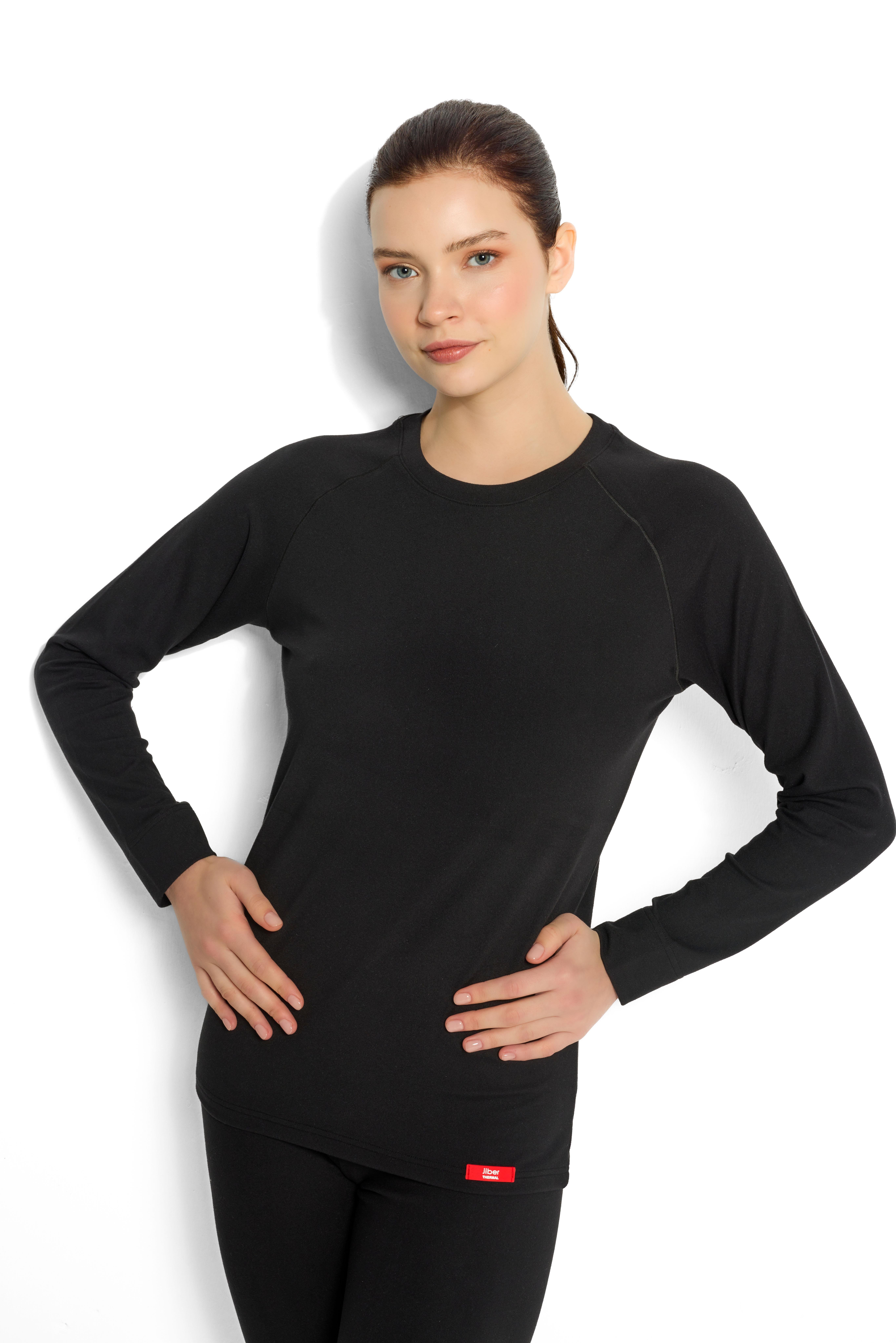 Jiber 592 Kadın Kışlık Termal Yuvarlak Yaka Üst