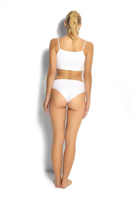 Jiber Beyaz Kadın Lazer Kesim Bikini Külot