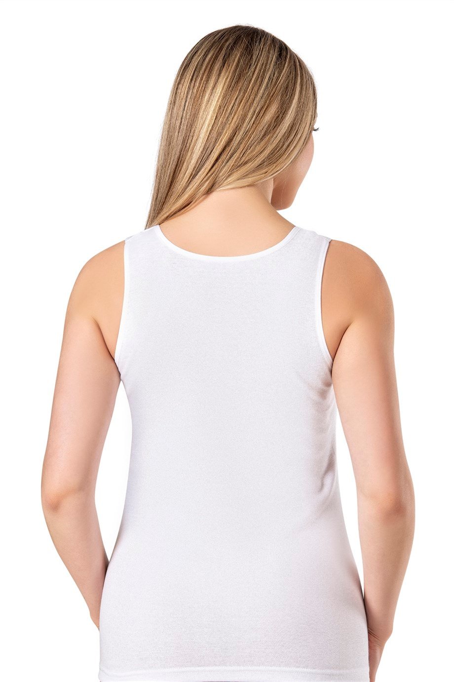 Jiber Kadın (Beyaz) Ribana Geniş Askılı Atlet 584