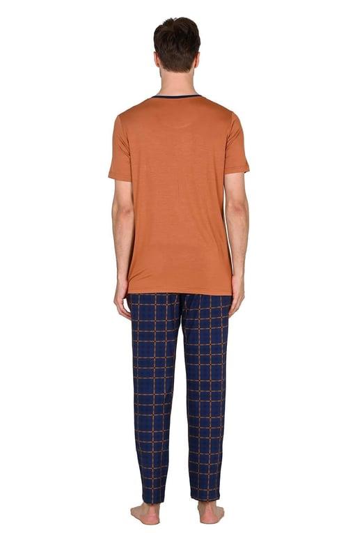 Jiber Kiremit  Erkek Kısa Kollu Pijama Takımı