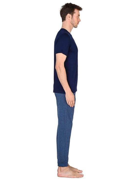 Jiber Lacivert Erkek Kısa Kollu Pijama Takımı