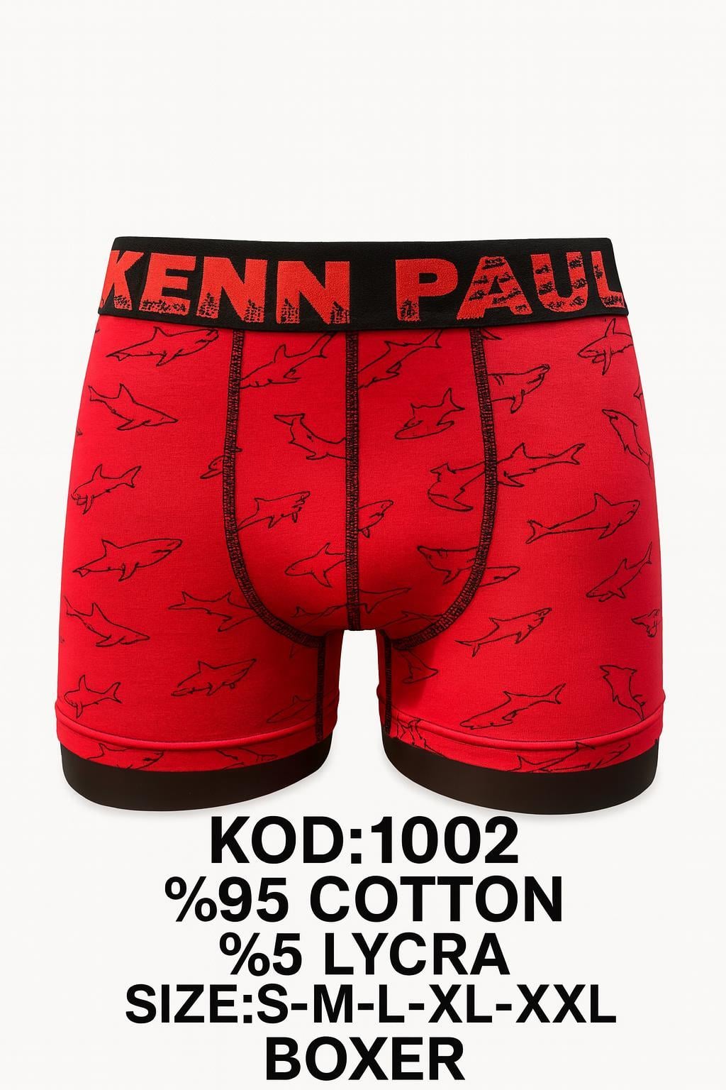 Kenn Paul Erkek Desenli Likralı Boxer