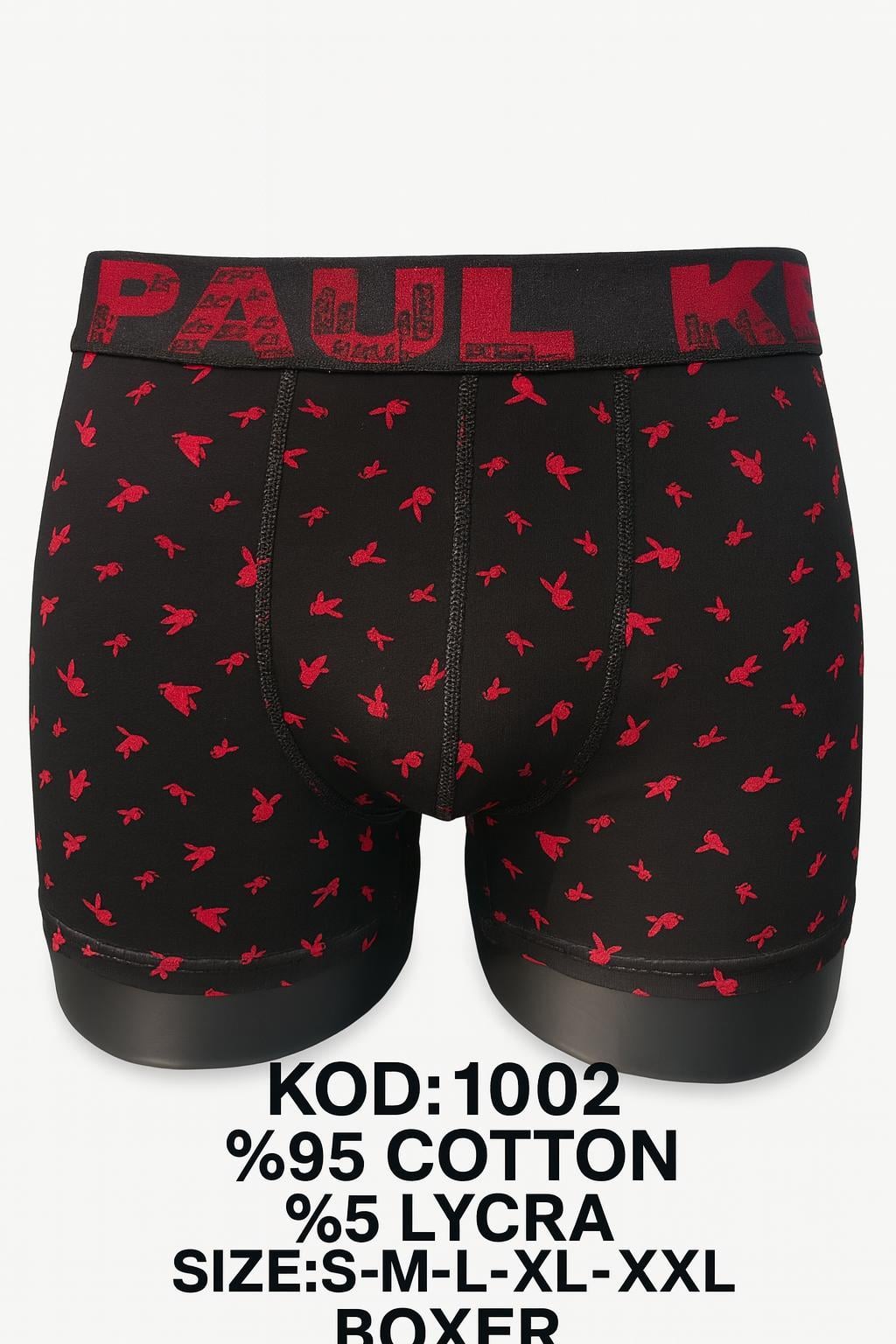 Kenn Paul Erkek Desenli Likralı Boxer