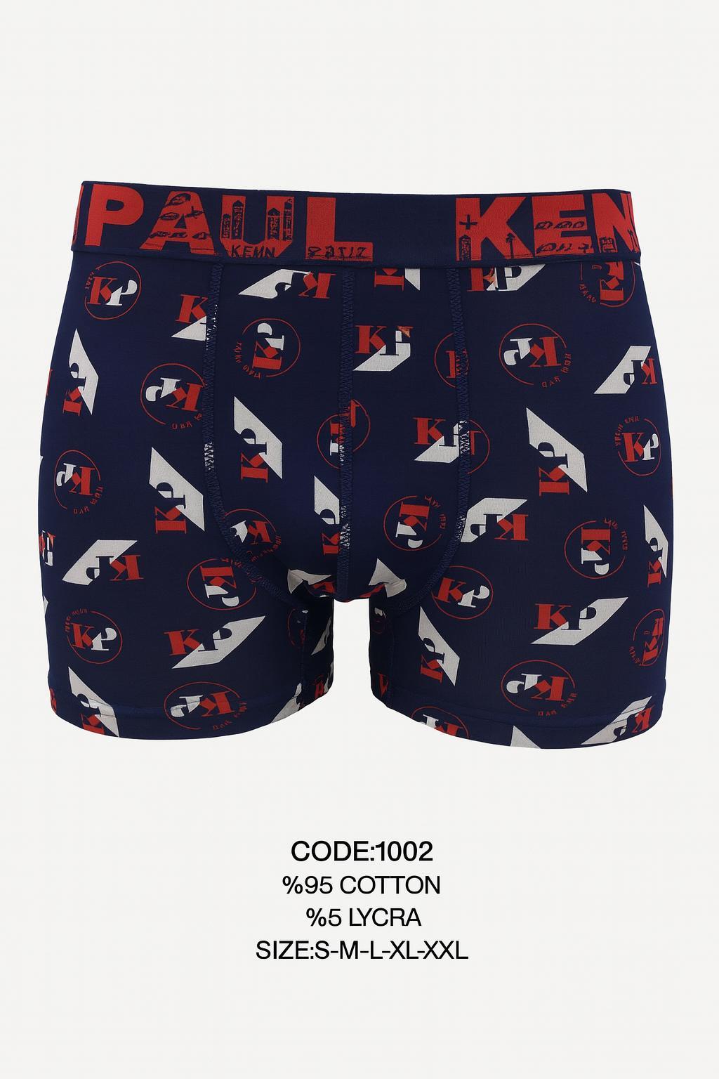 Kenn Paul Erkek Desenli Likralı Boxer