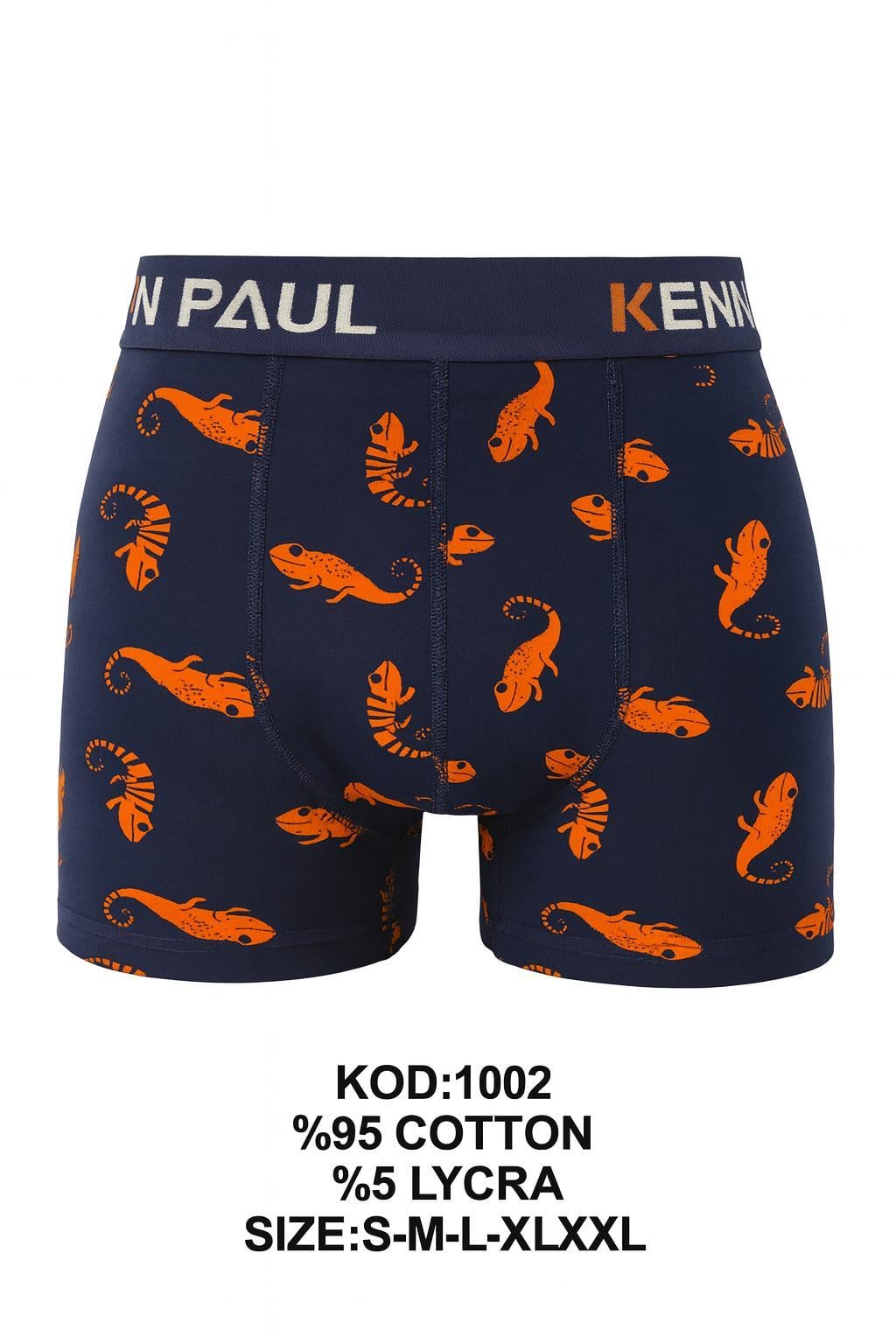 Kenn Paul Erkek Desenli Likralı Boxer