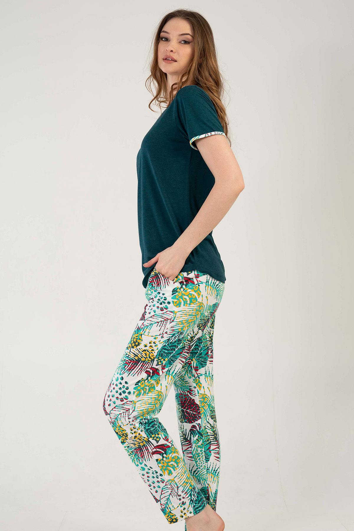 Kezokino 2100860377 Kadın Kısa Kollu Pijama Takımı