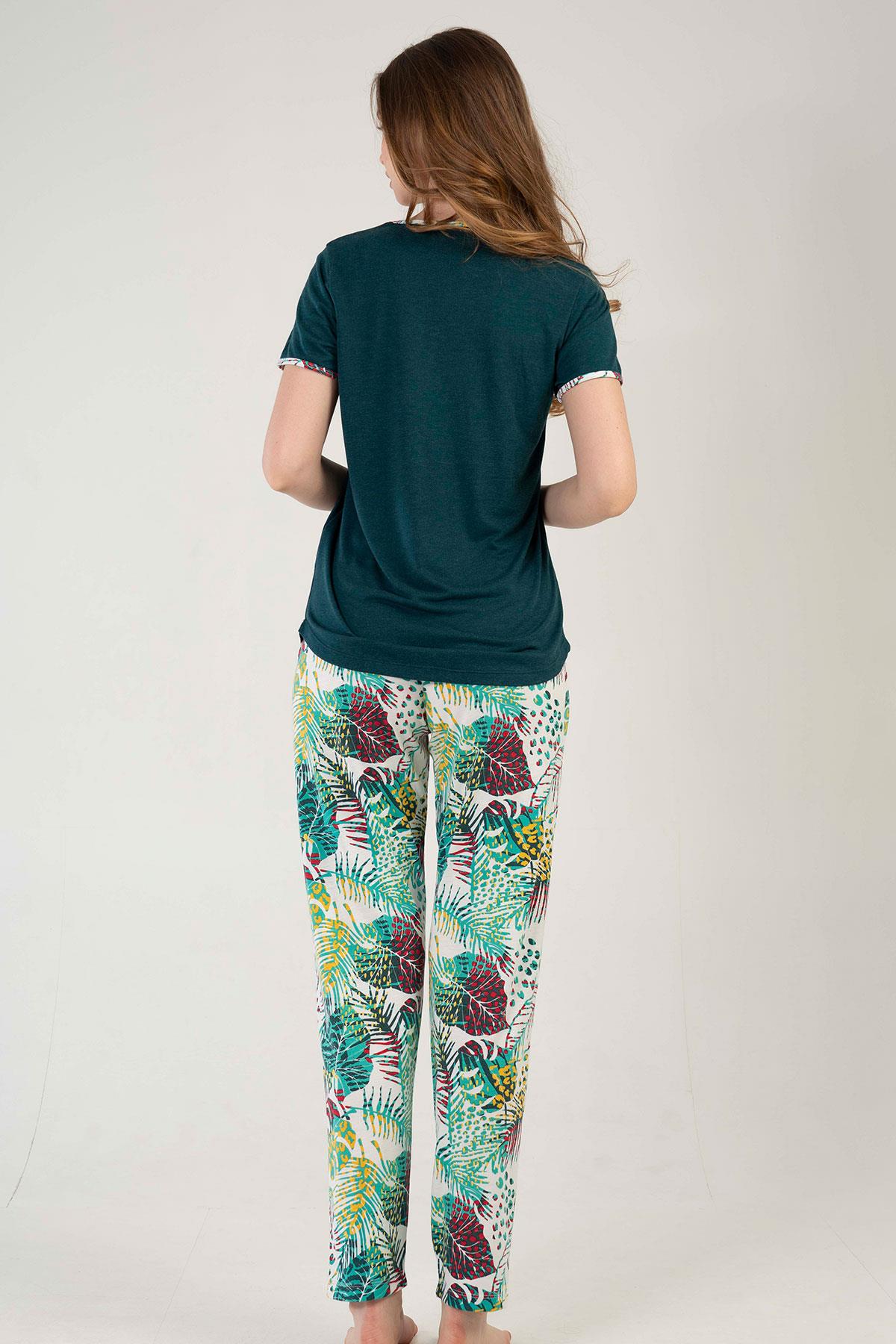 Kezokino 2100860377 Kadın Kısa Kollu Pijama Takımı