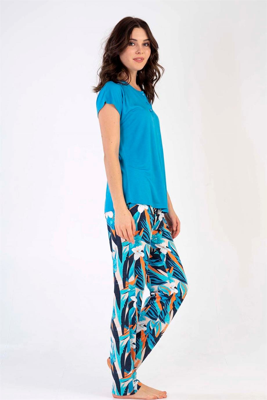 Kezokino 2100985953 Kadın Kısa Kollu Pijama Takımı