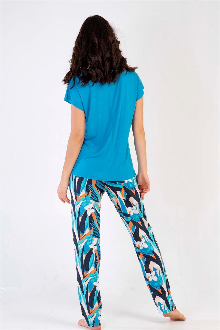 Kezokino 2100985953 Kadın Kısa Kollu Pijama Takımı