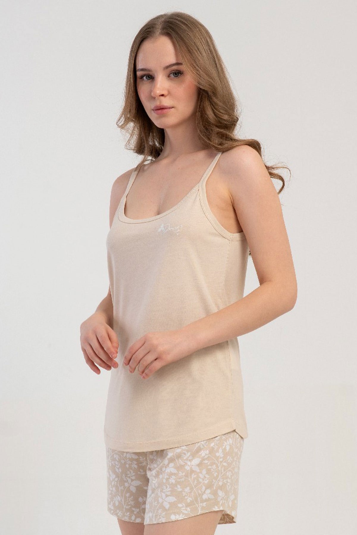 Kezokino 5121832734 Kadın İp Askılı Şortlu Pijama Takımı