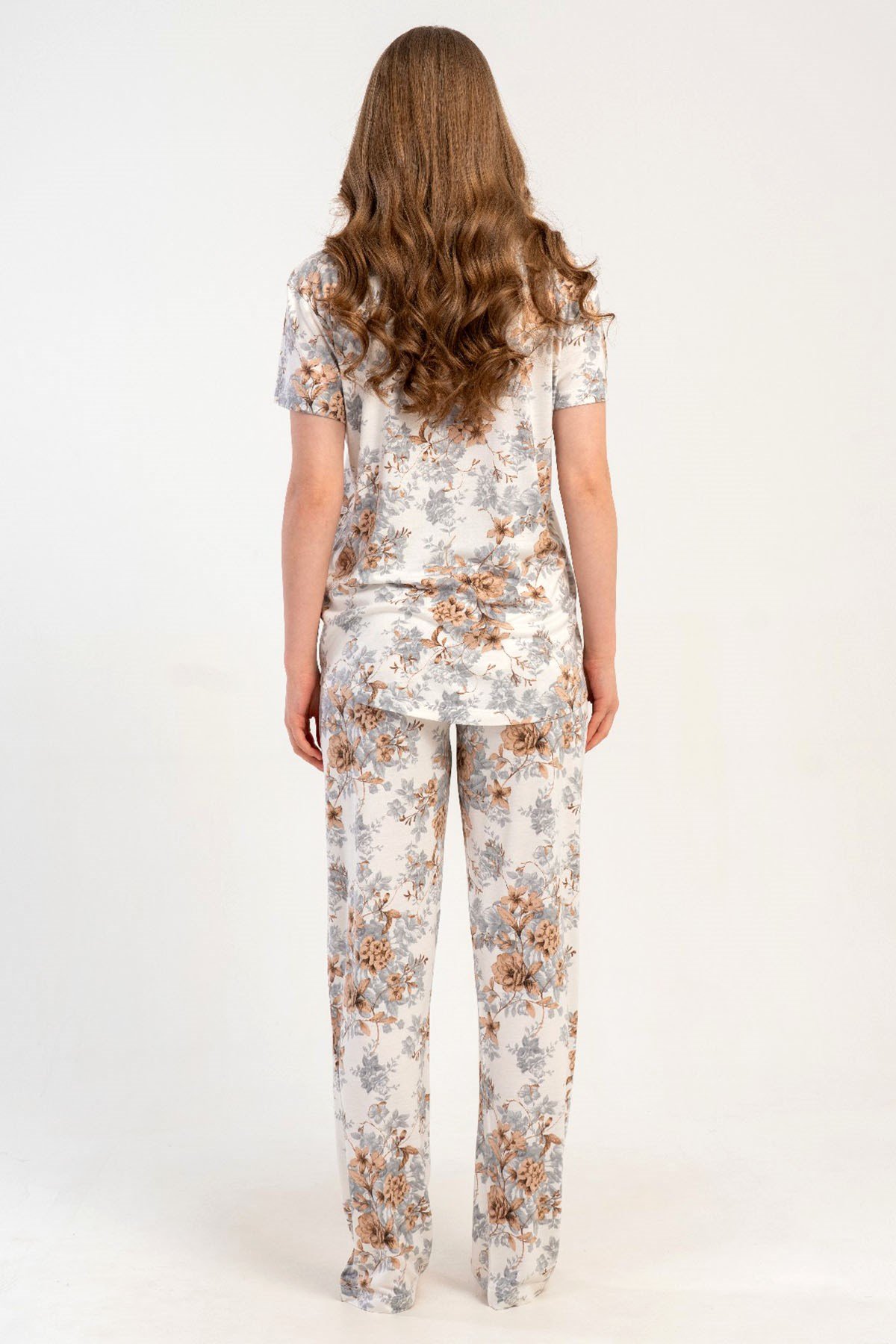 Kezokino 5121880531 Kadın Kısa Kol Önd.Düğ. Pijama Takımı