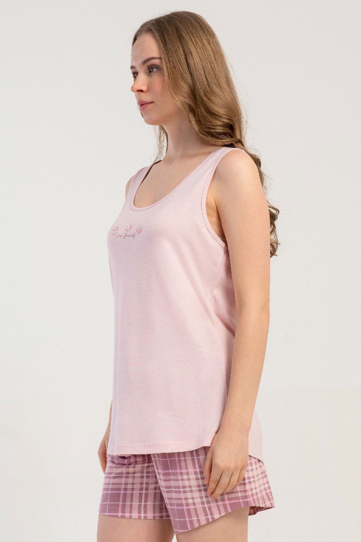 Kezokino 5121991276 Kadın Kalın Askılı Şortlu Pijama Takımı