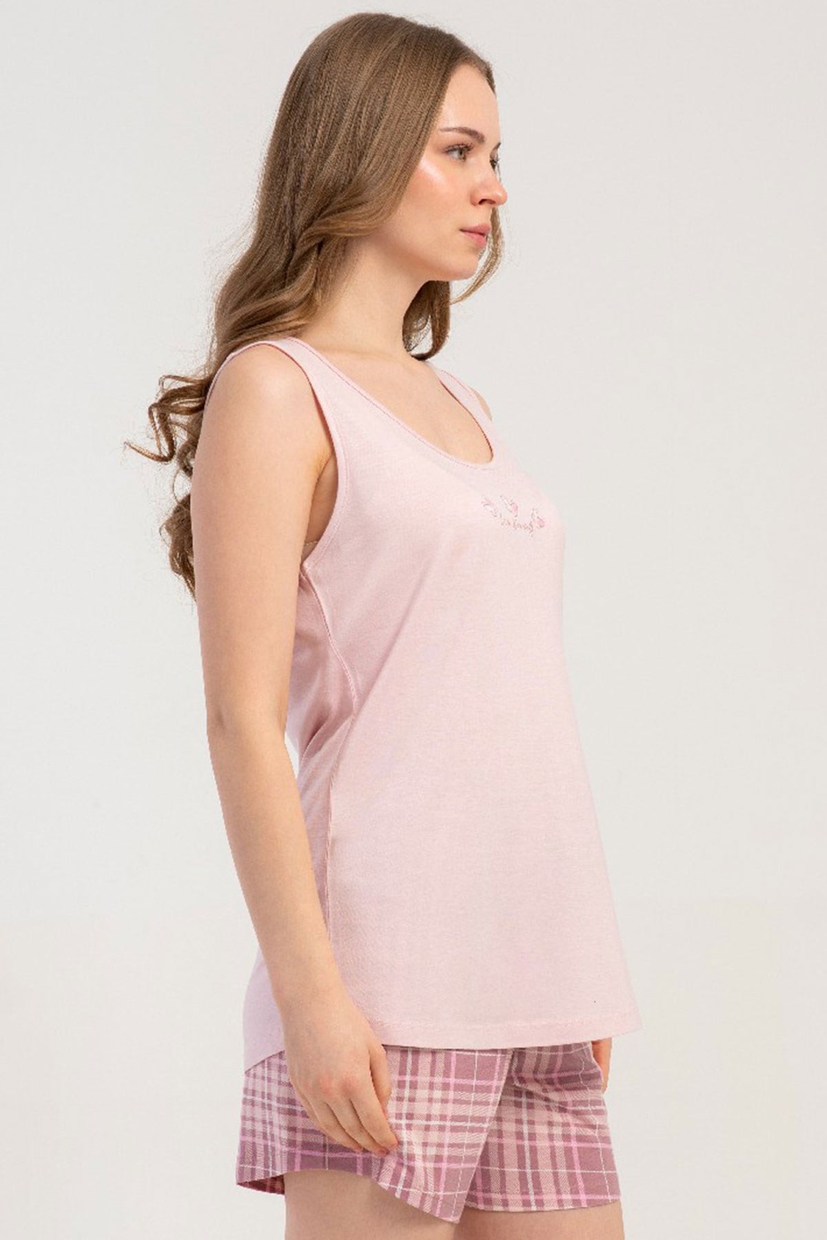 Kezokino 5121991276 Kadın Kalın Askılı Şortlu Pijama Takımı