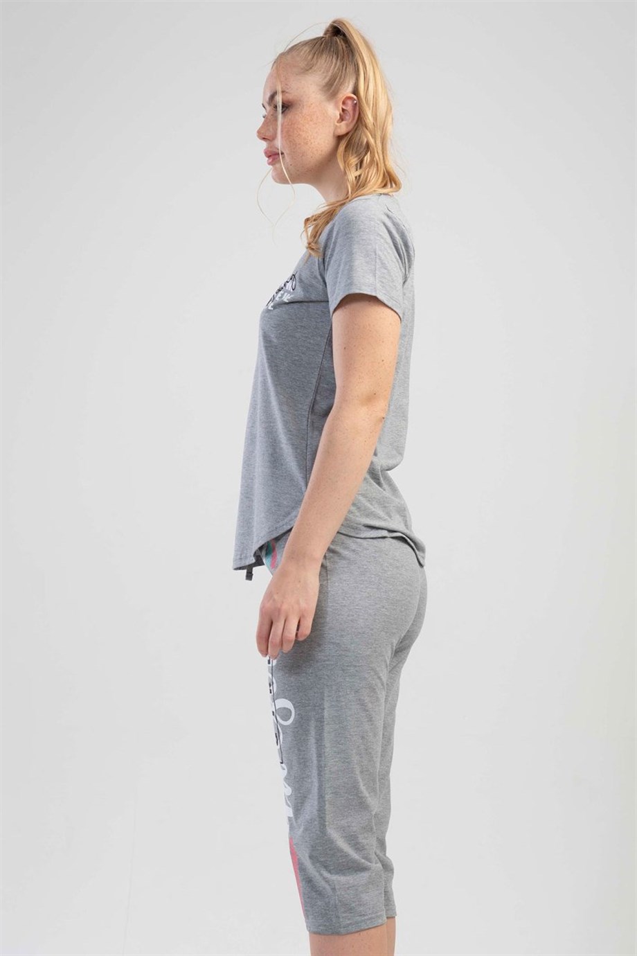 Kezokino1120020000 Kadın Kısa Kollu Kaprili Pijama Takımı 1120020000