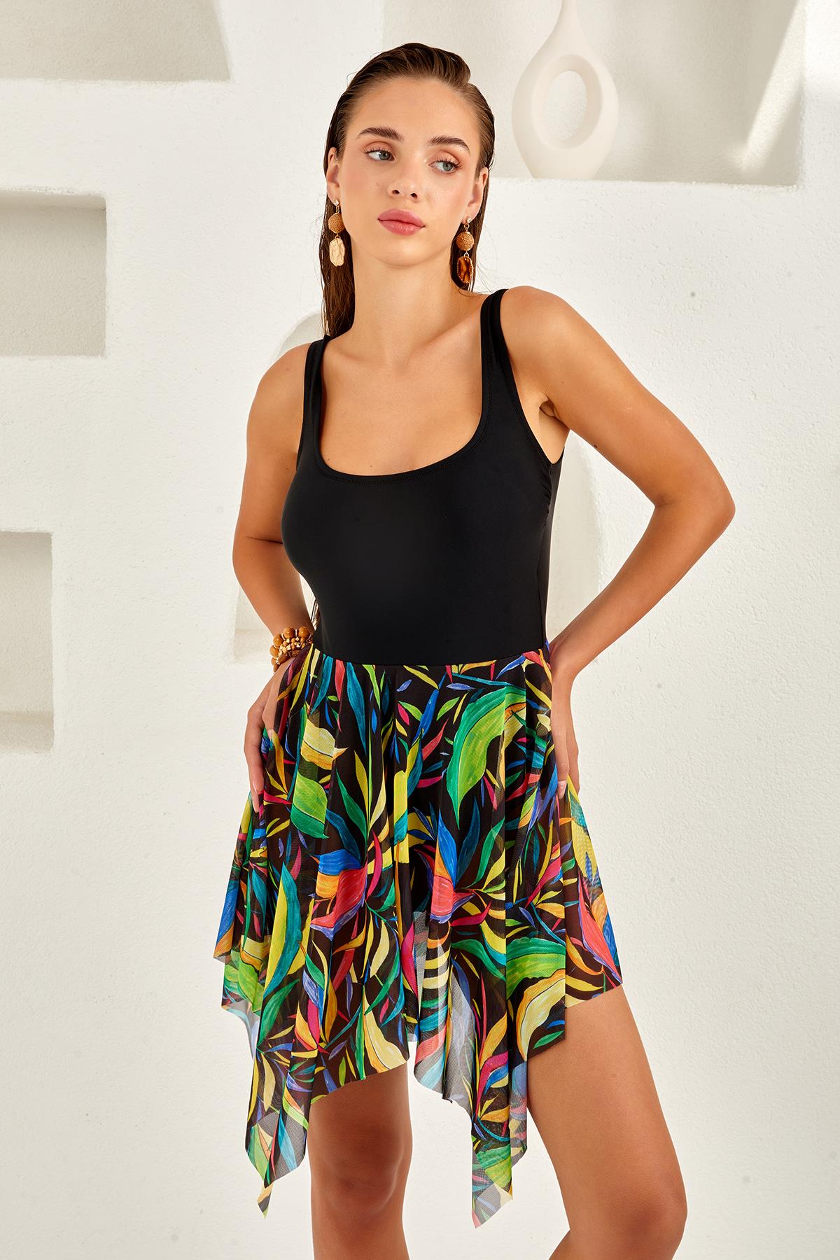 Lapieno 254120 Kadın Tül Detaylı Elbise Mayo