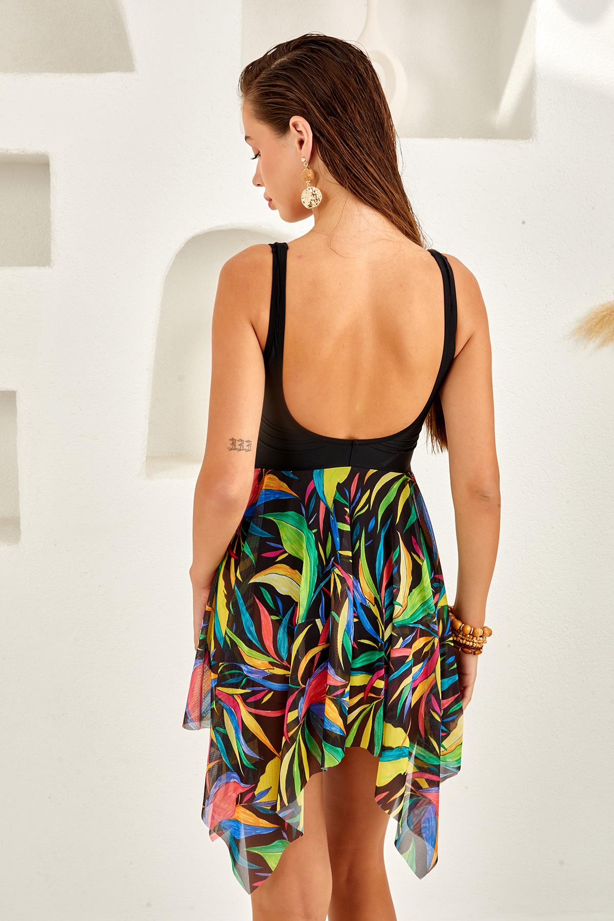 Lapieno 254120 Kadın Tül Detaylı Elbise Mayo