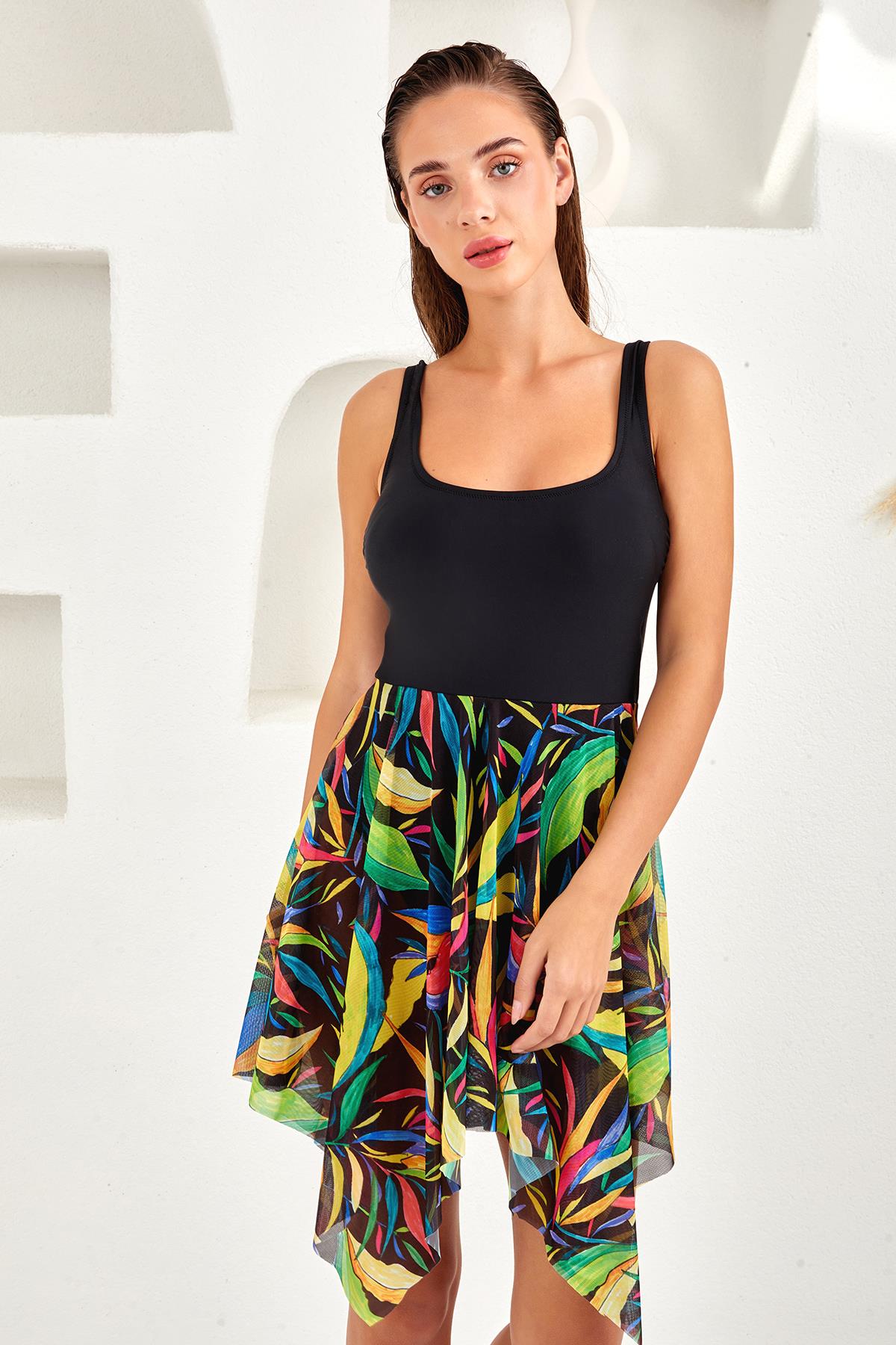 Lapieno 254120 Kadın Tül Detaylı Elbise Mayo