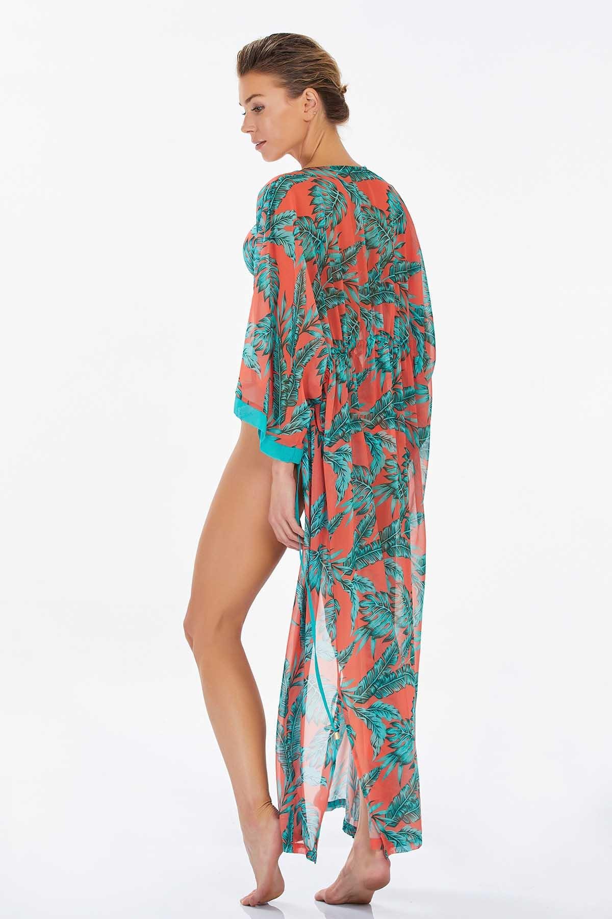 Lapieno 6124 Kadın Yaprak Desenli Pareo