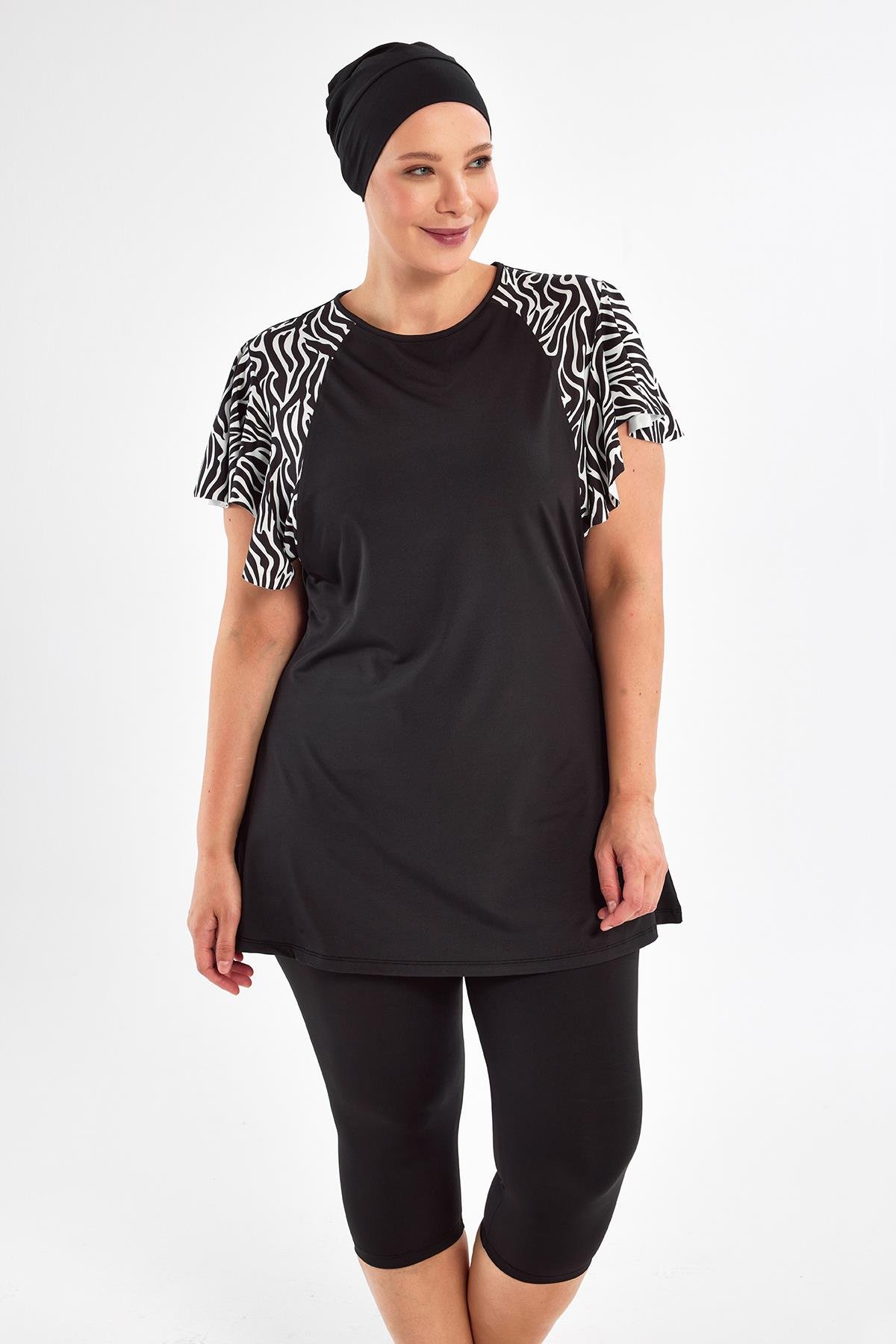 Maresiva 252805 Kadın Coral Battal Kısa Kollu Tesettür Mayo