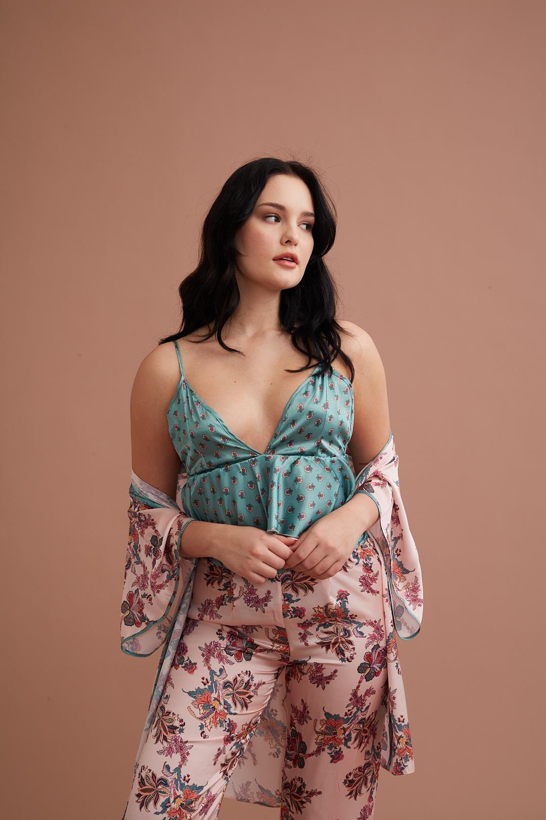 Marpessa 3014 Kadın Saten Üçlü Takım