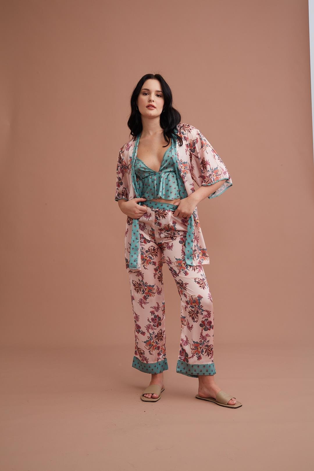 Marpessa 3014 Kadın Saten Üçlü Takım