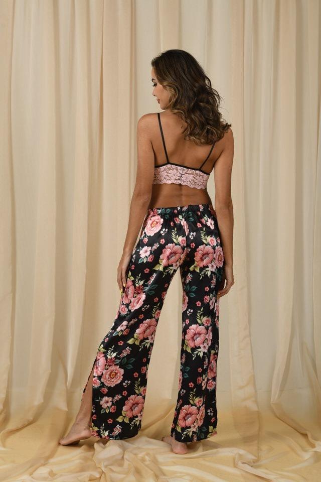 Marpessa Pembe Kadın Saten Üçlü Takım