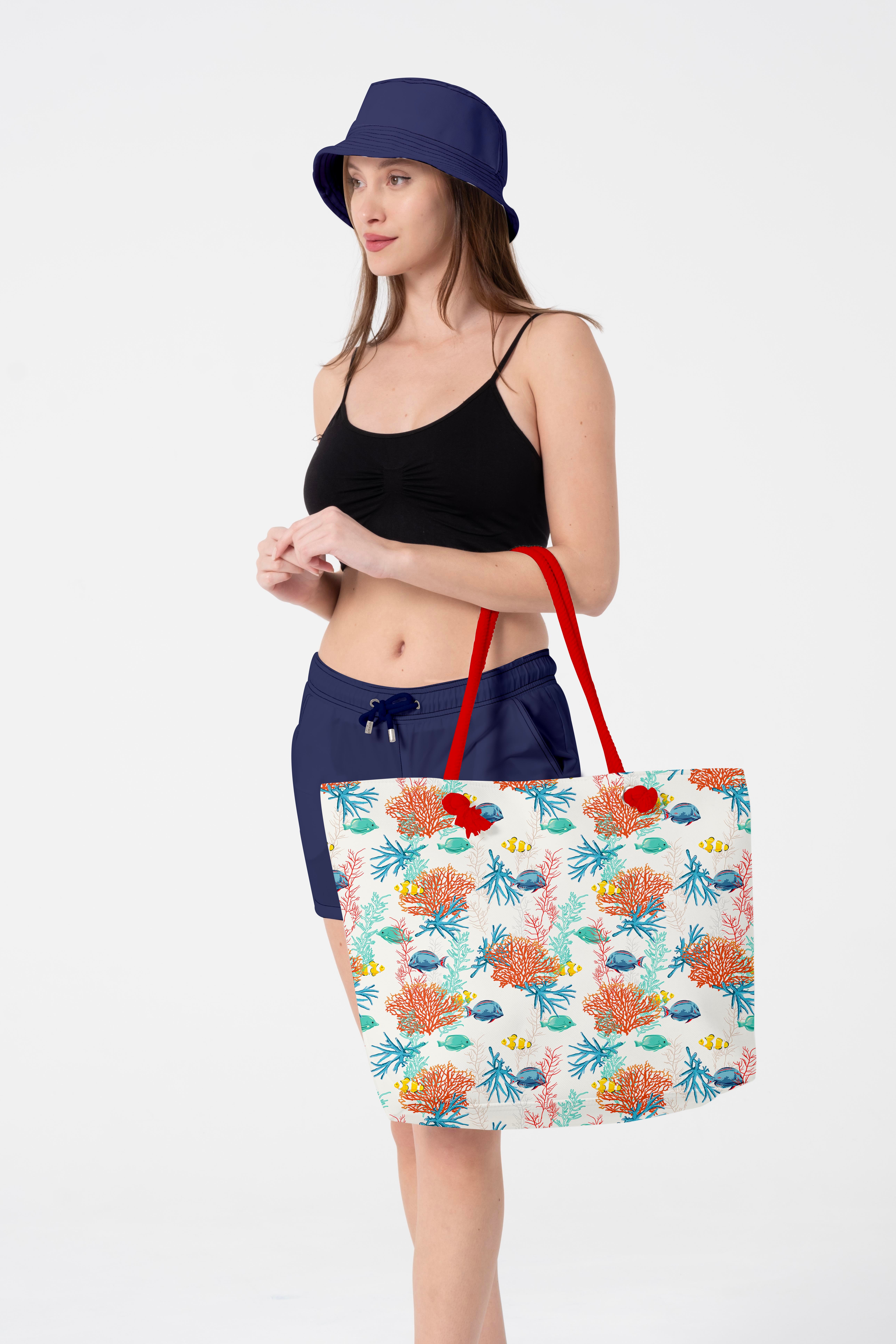 Miami Beach 5089 Kadın Desenli Plaj Çantası