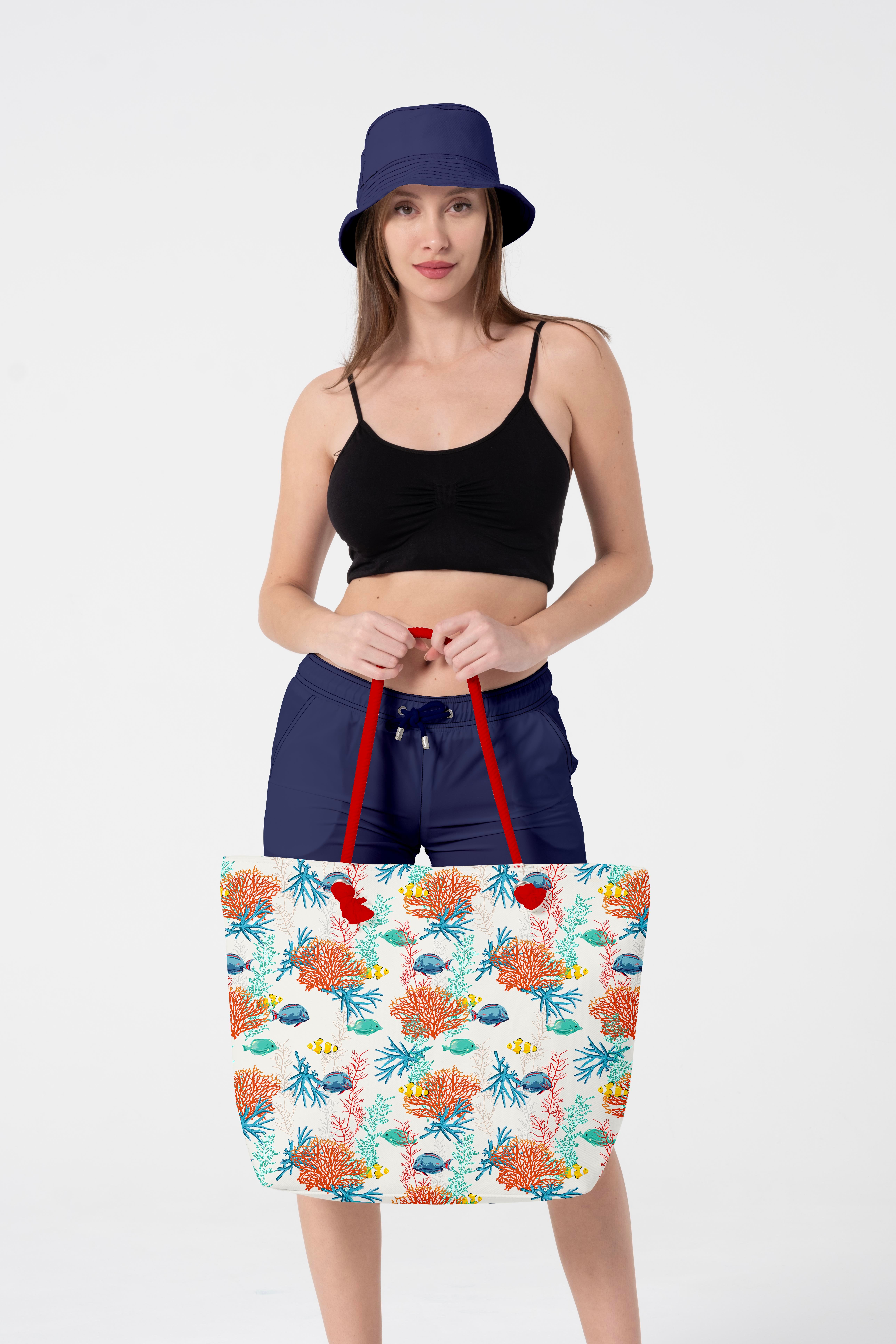 Miami Beach 5089 Kadın Desenli Plaj Çantası