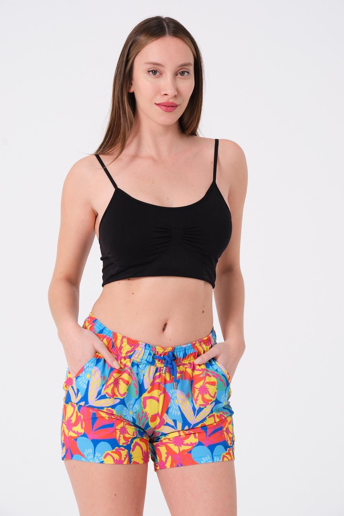 Miami Beach 833 Kadın Desenli Şort