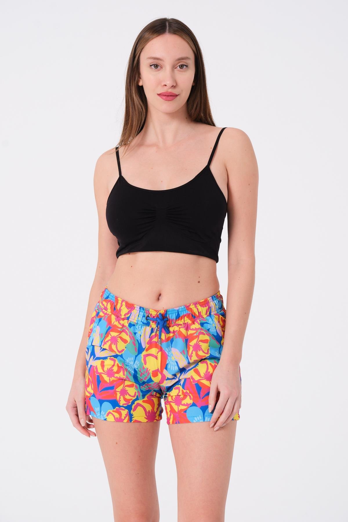 Miami Beach 833 Kadın Desenli Şort