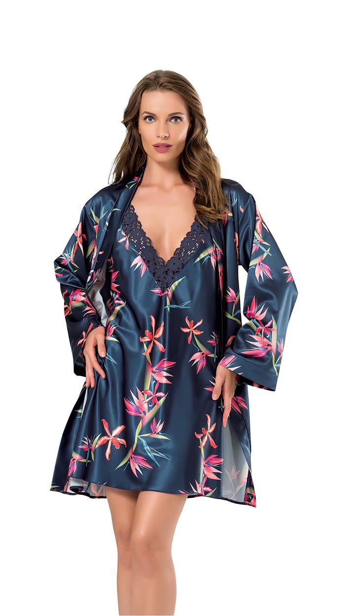 Moongirl 008 Kadın Saten Kısa İkili Takım