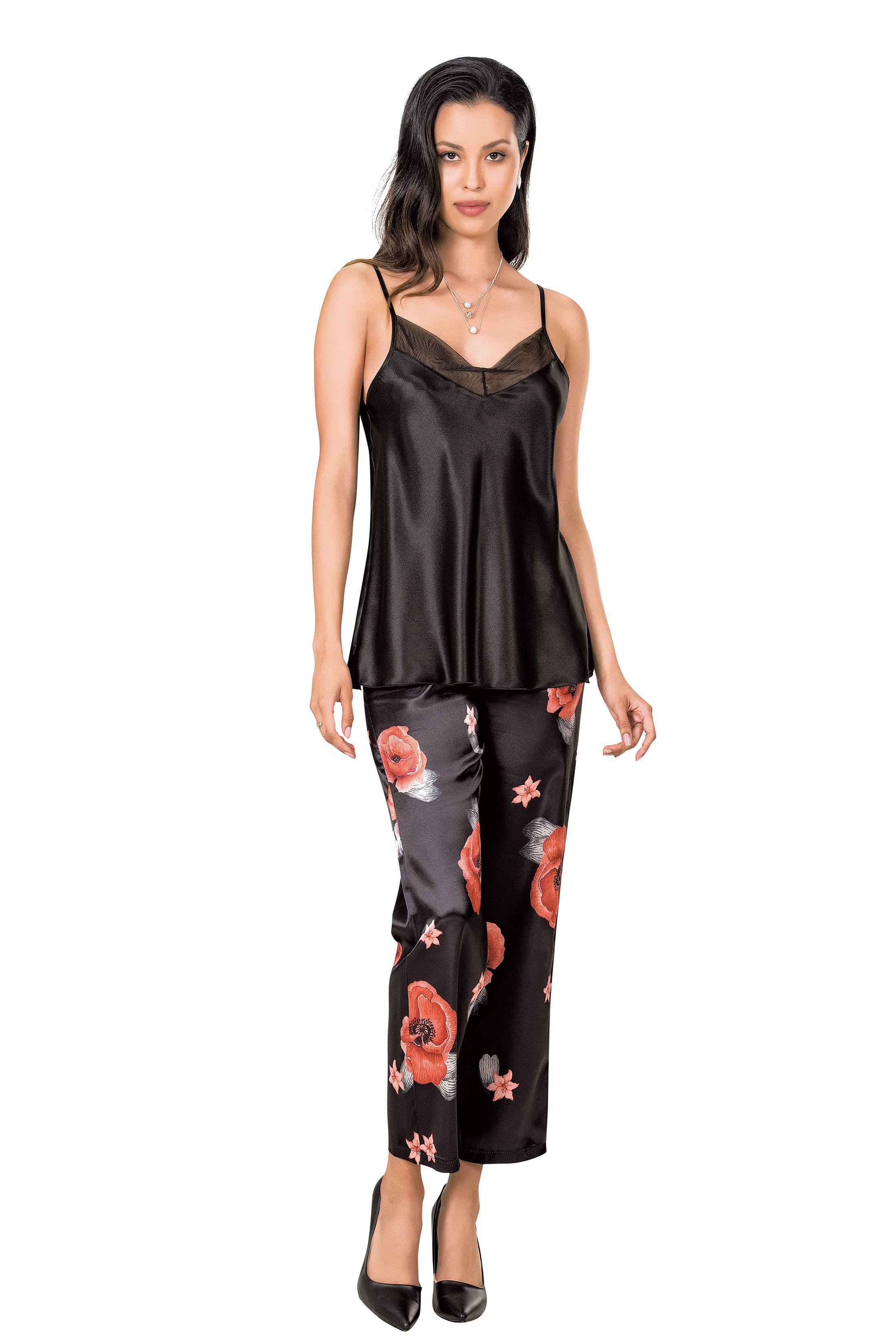 Moongirl 217 Kadın Saten Büstiyerli Pijama Takım