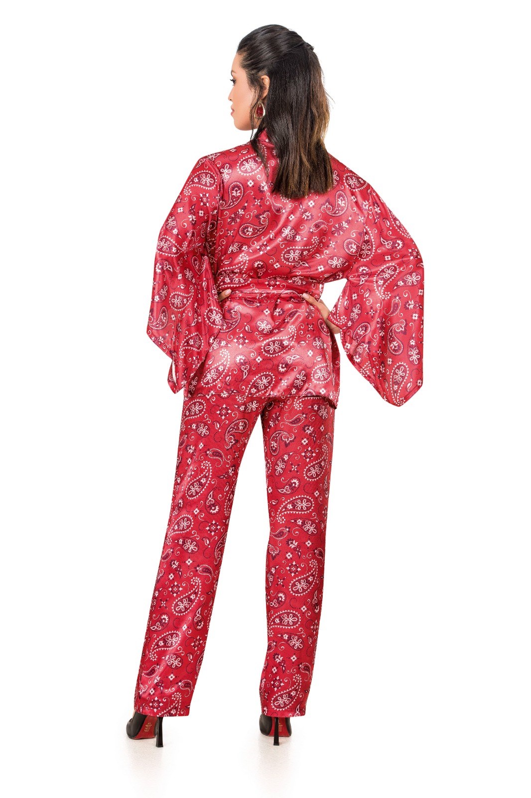 Moongirl 227 Kadın Saten Üçlü Pijama Takım