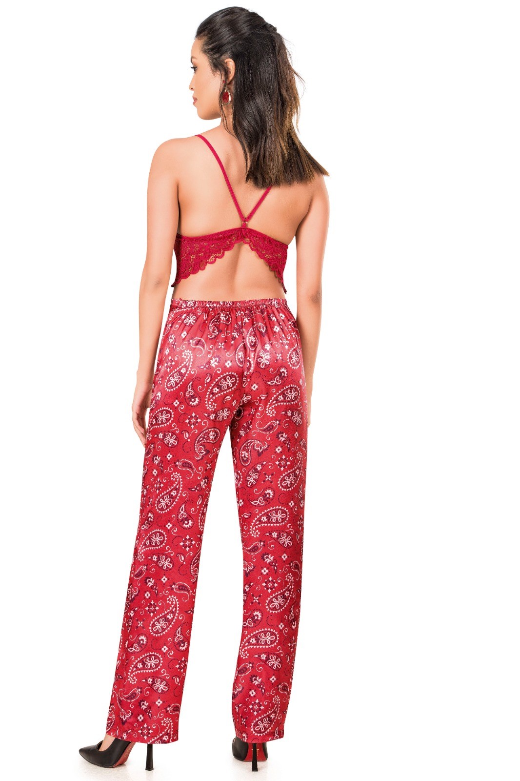Moongirl 227 Kadın Saten Üçlü Pijama Takım