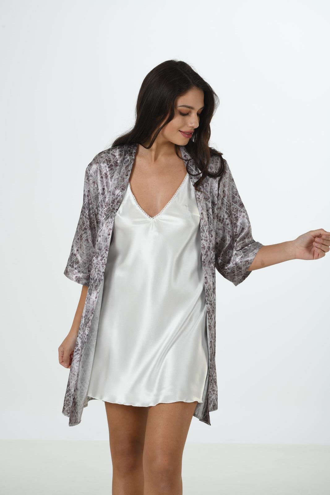 Moongirl 547 Kadın Saten Kısa İkili Takım